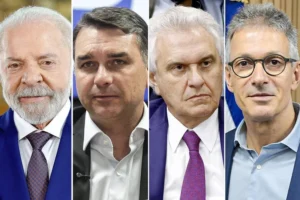 Lula perde vantagem e empata com Flávio, Caiado e Zema no 2º turno - Montagem