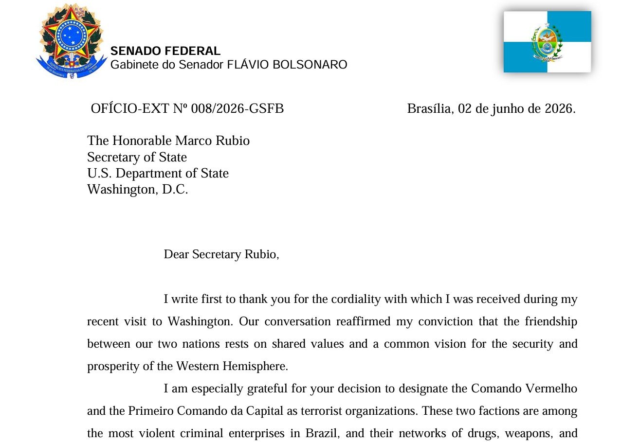 Marco Rubio agradece Flávio Bolsonaro por oferecer equipe de transição aos EUA se vencer eleição - Imagem do artigo