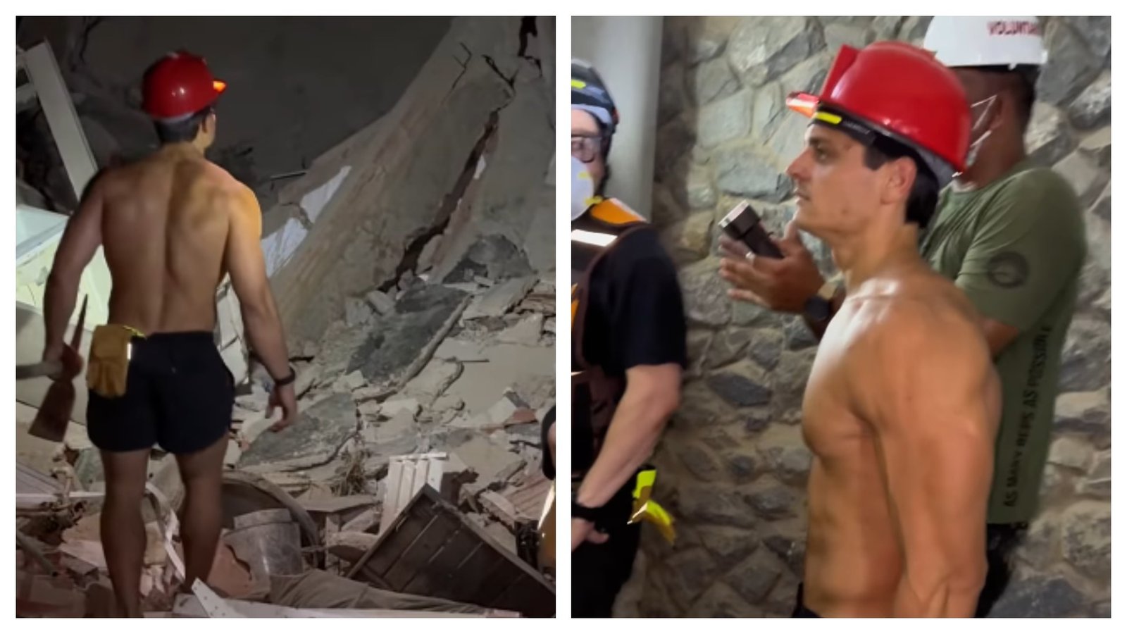 Influenciador venezuelano é alvo de críticas por vídeo sem camisa entre escombros de terremoto - Imagem do artigo
