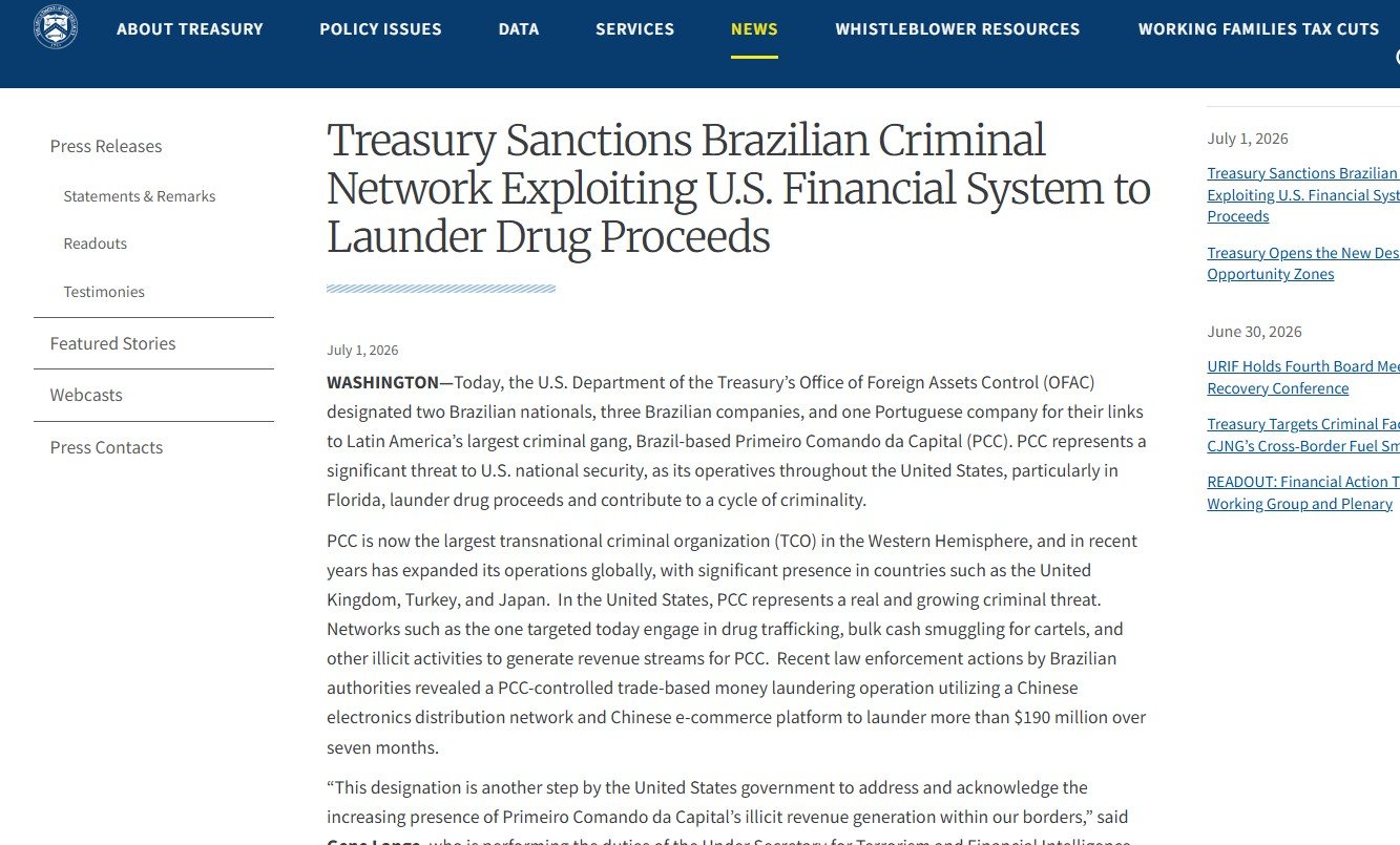 Governo acompanha sanções dos EUA contra brasileiros e alerta para efeitos em bancos - Imagem do artigo