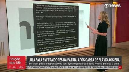 Flávio Bolsonaro reage a críticas de Lula e rejeita apoio a tarifa de 25% dos EUA - Imagem do artigo original