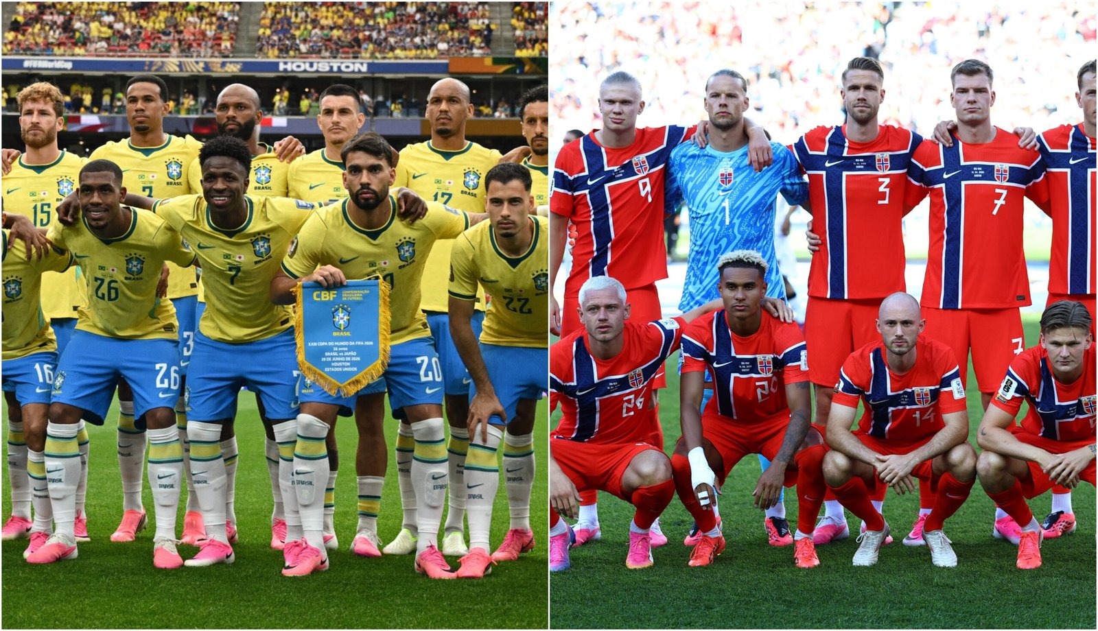 Brasil e Noruega se enfrentam com diferença de €338 milhões no valor dos elencos - Imagem do artigo